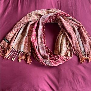 Pashmina - Red and Yellow Paisley Scarf